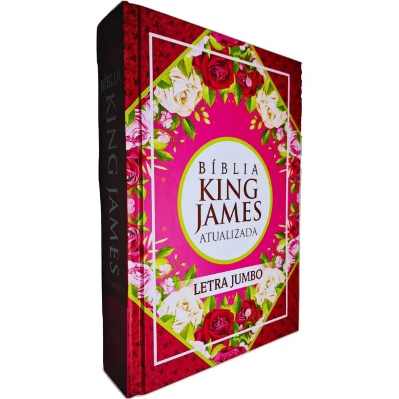 Bíblia Sagrada Kja King James Atualizada Letra Jumbo Edição Original De 400 Anos - 1611 Capa Dura Rosa Geométrica