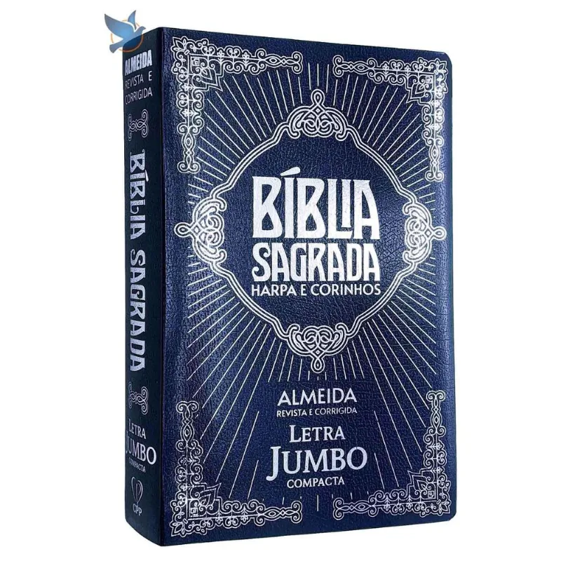 Bíblia Sagrada Arc Jumbo Compacta Harpa Coverbook Azul