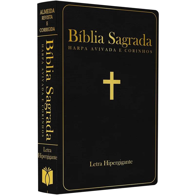 Bíblia Sagrada com Harpa Avivada e Corinhos | ARC | Letra Hipergigante | Capa Semiflexível Preta