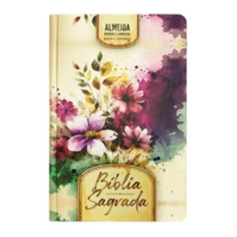 Bíblia Slim Arc Harpa E Corinhos - Flores E Folhas