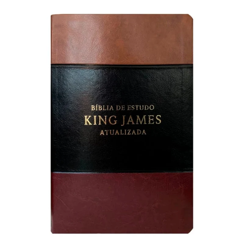 Bíblia de Estudo | King James Atualizada | Full Color | Capa PU | Marrom, Preta e Bordô