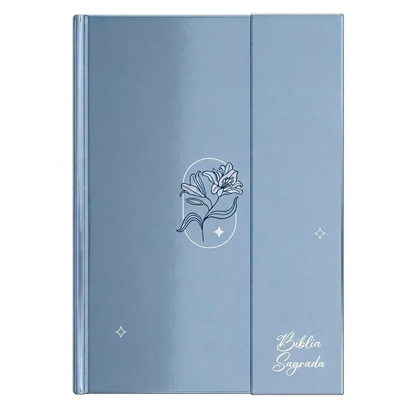 Bíblia Sagrada Minimalista Azul | ARC | Letra Gigante | Harpa e Corinhos | Capa Dura Carteira