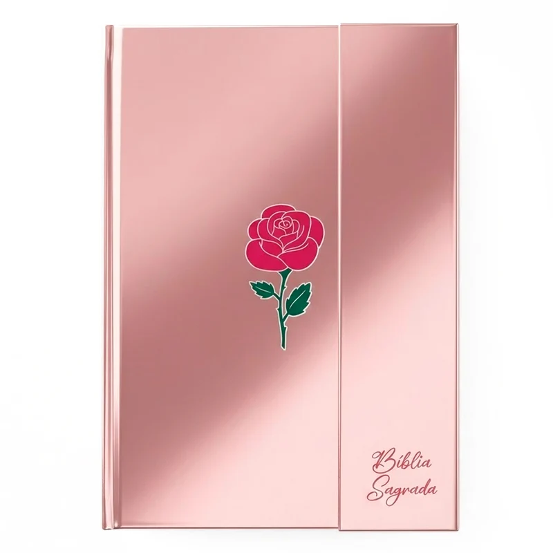 Bíblia Sagrada Minimalista Rosa | ARC | Letra Gigante | Harpa e Corinhos | Capa Dura Carteira
