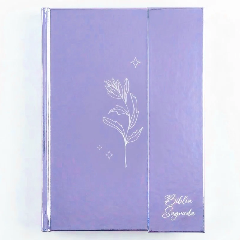 Bíblia Sagrada Minimalista Lilás | ARC | Letra Gigante | Harpa e Corinhos | Capa Dura Carteira