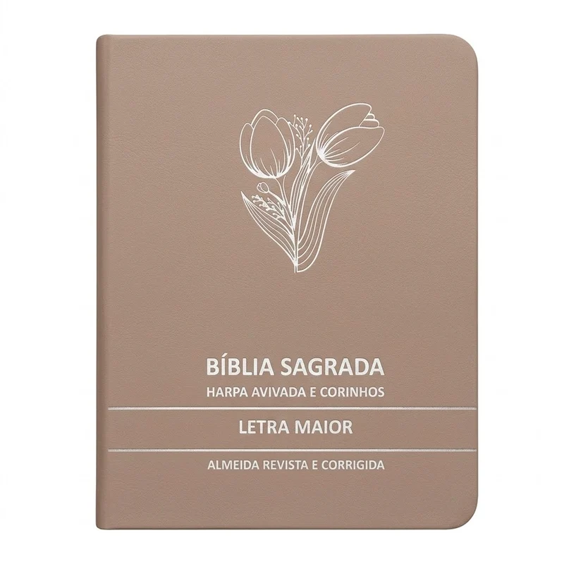 Bíblia Sagrada Tulipa Rosê Média | ARC | Letra Maior | Harpa Avivada e Corinhos | Capa Premium Luxo