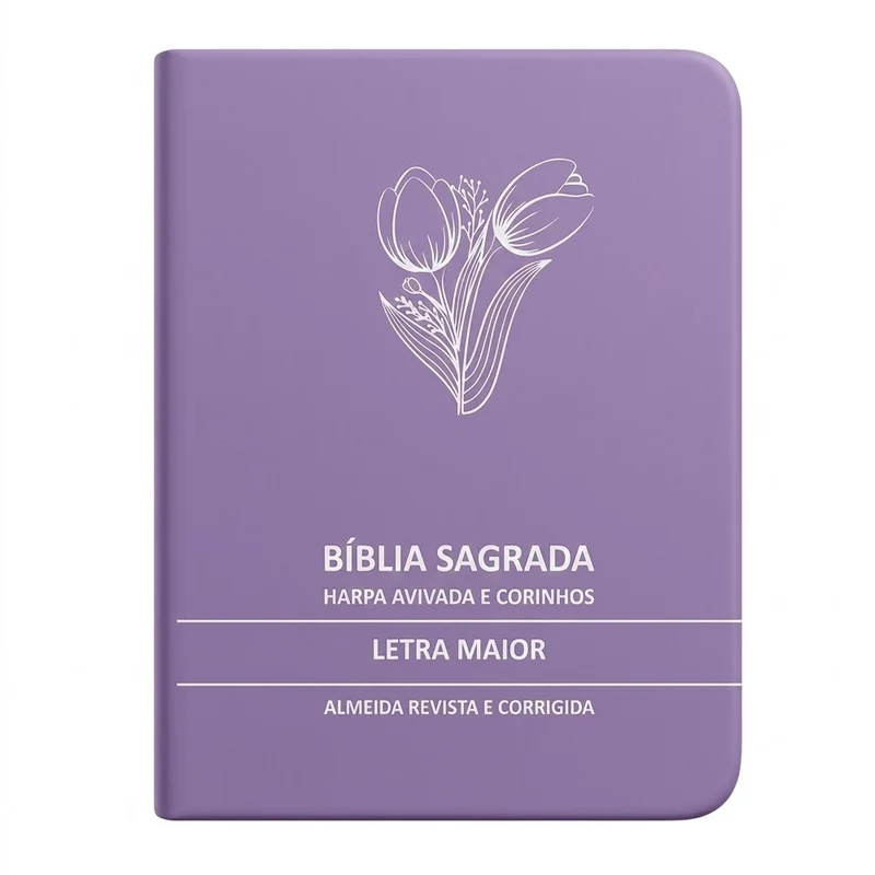 Bíblia Sagrada Tulipa Lilás Média | ARC | Letra Maior | Harpa Avivada e Corinhos | Capa Premium Luxo