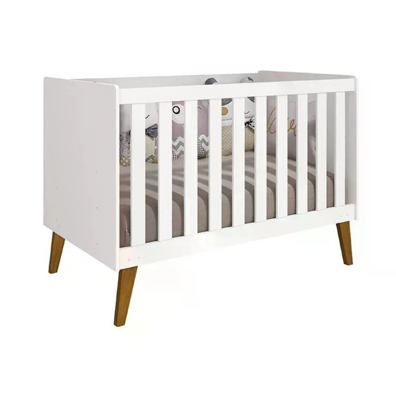 Berço Retrô Ayla Branco Fosco - Reller Móveis Branco Fosco