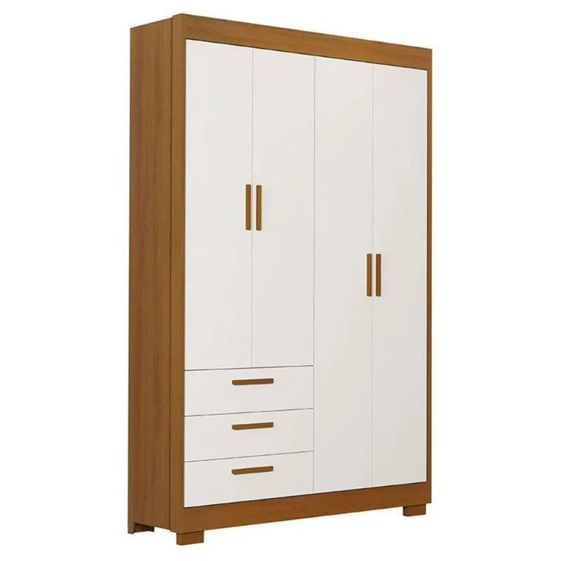 Guarda Roupa Infantil Zaki 4 Portas Branco Acetinado Savana - Reller