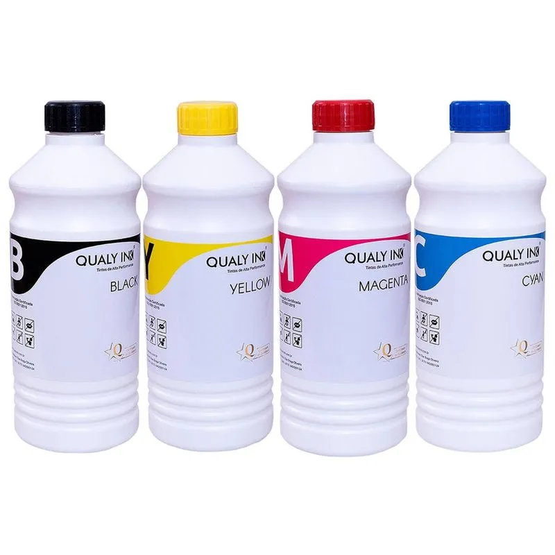 Kit 4 Cores Tinta Qualy-Ink Corante Compatível com GT5822 GT5820 GT5810 GT51 GT52 InkTank 316 416 cmyk 4 de 1L