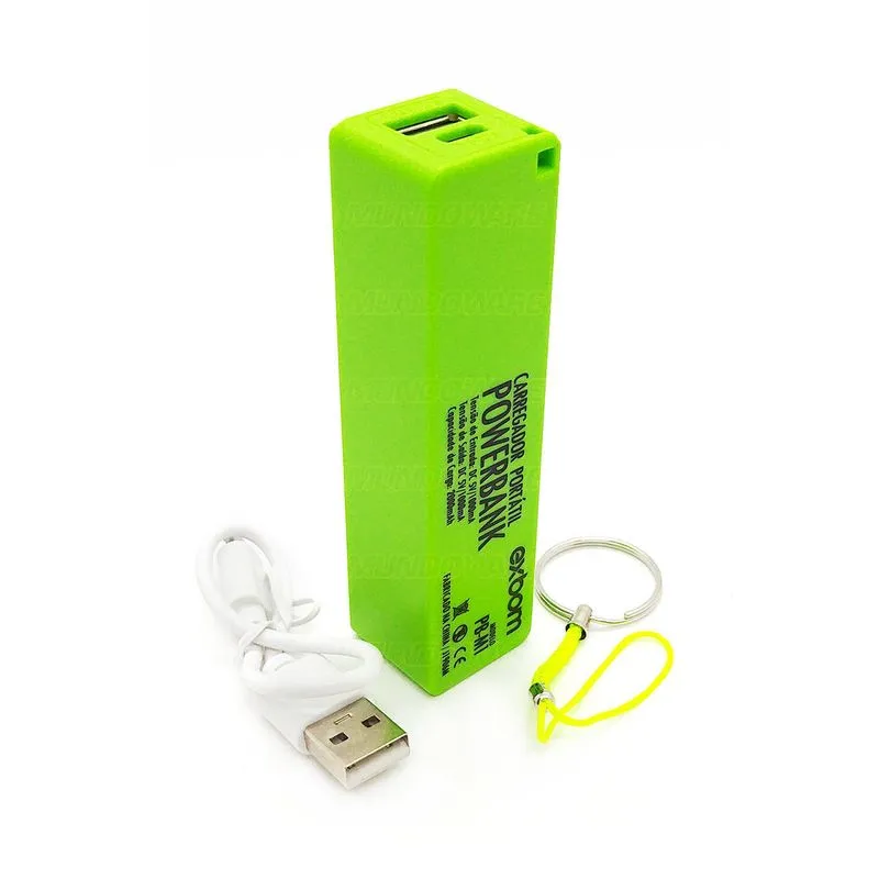 Power Bank 2000mAh Carregador Portátil Pequeno de Bolso para Celular Exbom Bateria Externa BM1 Verde