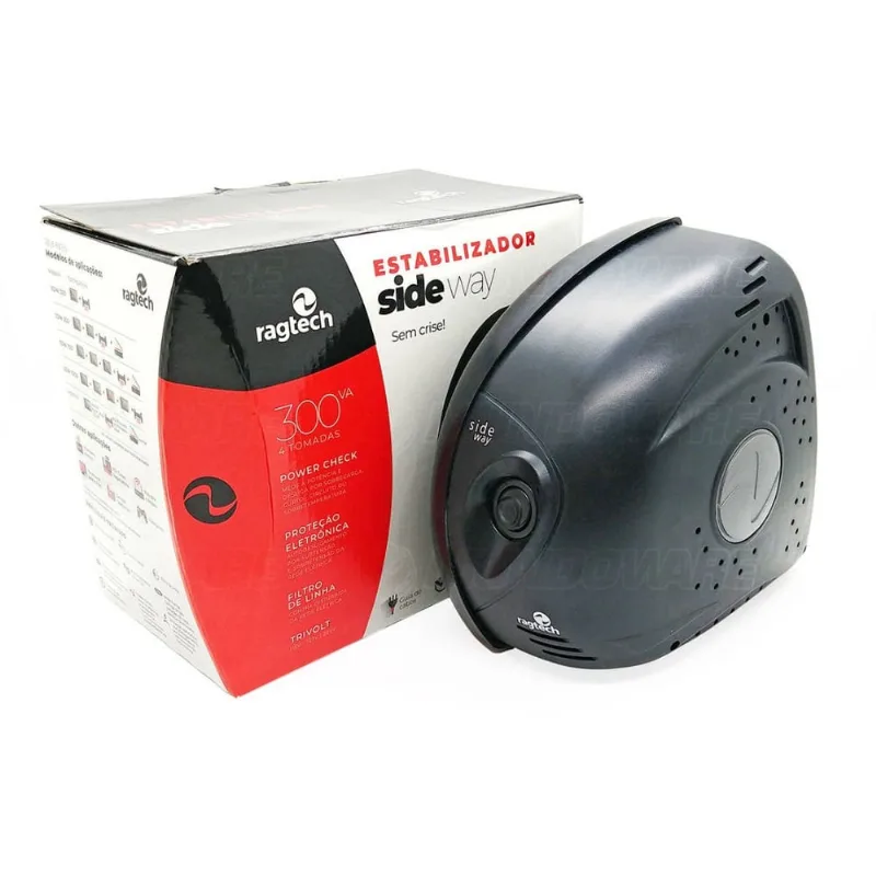 Estabilizador 300W 300VA Trivolt 4 Tomadas Proteção Eletrônica contra Sobrecarga Curto Ragtech