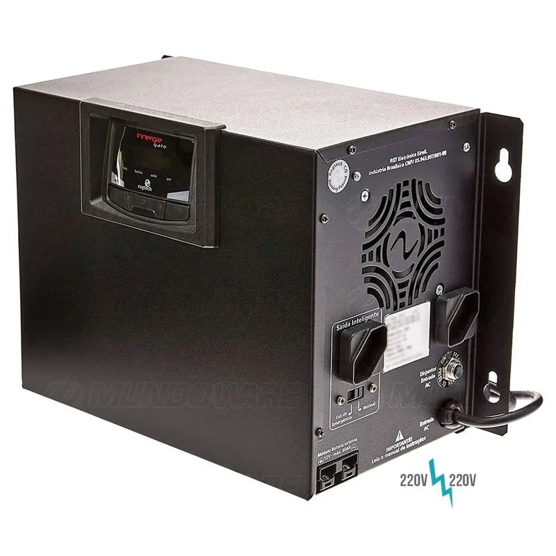 Nobreak para Portão Eletrônico 220V E/S 1/2HP 2 Baterias de 7Ah Senoidal Puro 700VA 4413 Ragtech