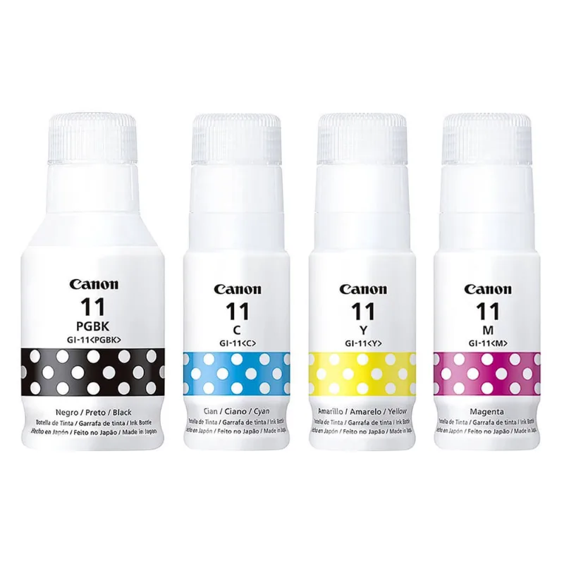 Kit Colorido Tinta Canon GI-11 GI11 Original para Impressora Mega Tank G3160 G2160 G-3160 G-2160