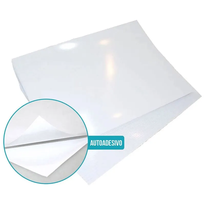 Vinil Adesivo Branco Brilhante A3 135g à Prova d'água Filme pvc Glossy Autoadesivo com 100 folhas