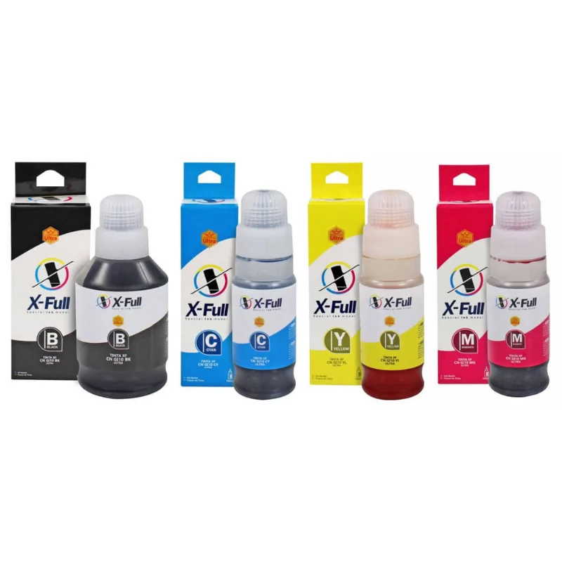 Kit Colorido Tinta X-Full Compatível para GI10 GI11 Corante p/ GM2010 GM2050 G5010 G5070 G6020 G3160 G2160