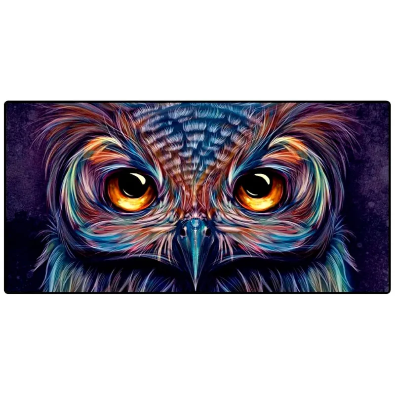 Mouse Pad Gamer 700x350x3mm Extra Grande com Bordas Costuradas e Base Antiderrapante Exbom MP-7035 Coruja