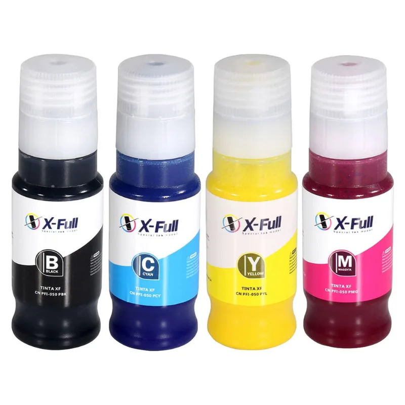 Tinta X-Full Compatível Com PFI-050 PFI050 Pigmentada Kit 4 Cores