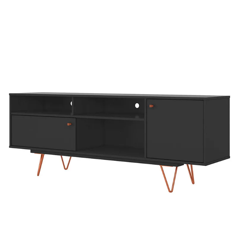 Rack Retrô Paladio com 02 Portas Preto
