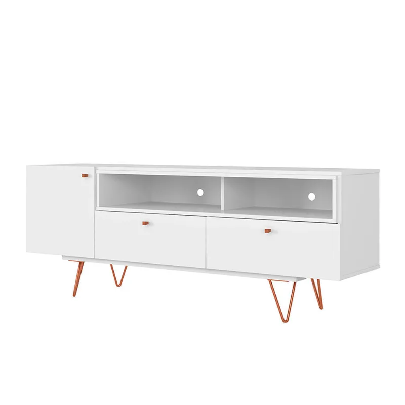 Rack Retrô Alasca com 02 Gavetas e 01 Porta Branco
