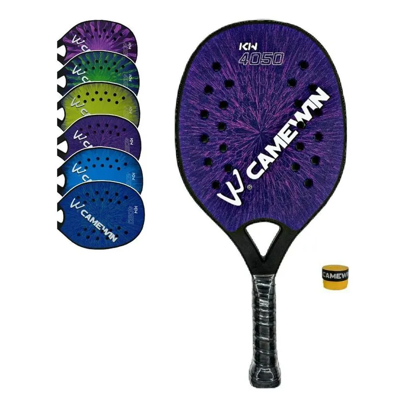 Raquete Beach Tennis Camewin Plastico Leve Kn4050 Roxo