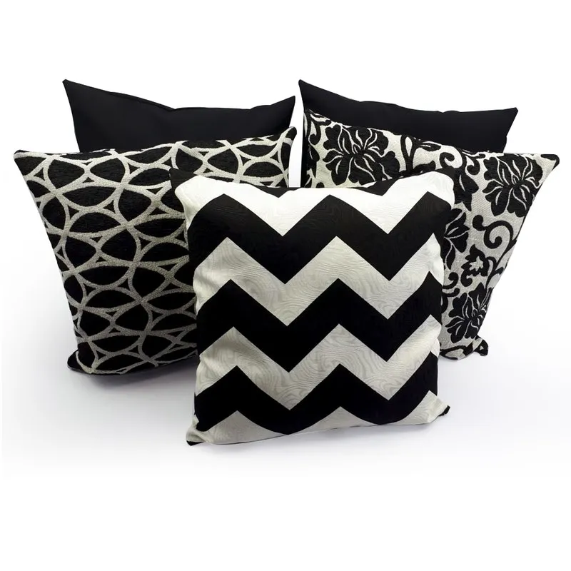 Kit Com 5 Capas Para Almofada Lisa Estampada Decoração Casa