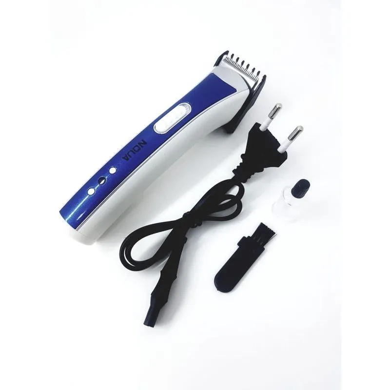 Aparador de Barba e Cabelo Noua NZ-3780 Recarregável Azul Bivolt Lâmina de Titânio Portátil Máquina Noua Corta Cabelo Fazer Barba Recarregável Azul