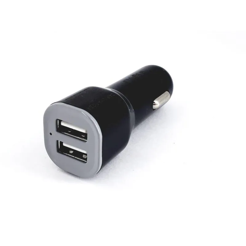 Kit Com 2 Peças Carregador Veicular Preto 2 Portas Usb Inova