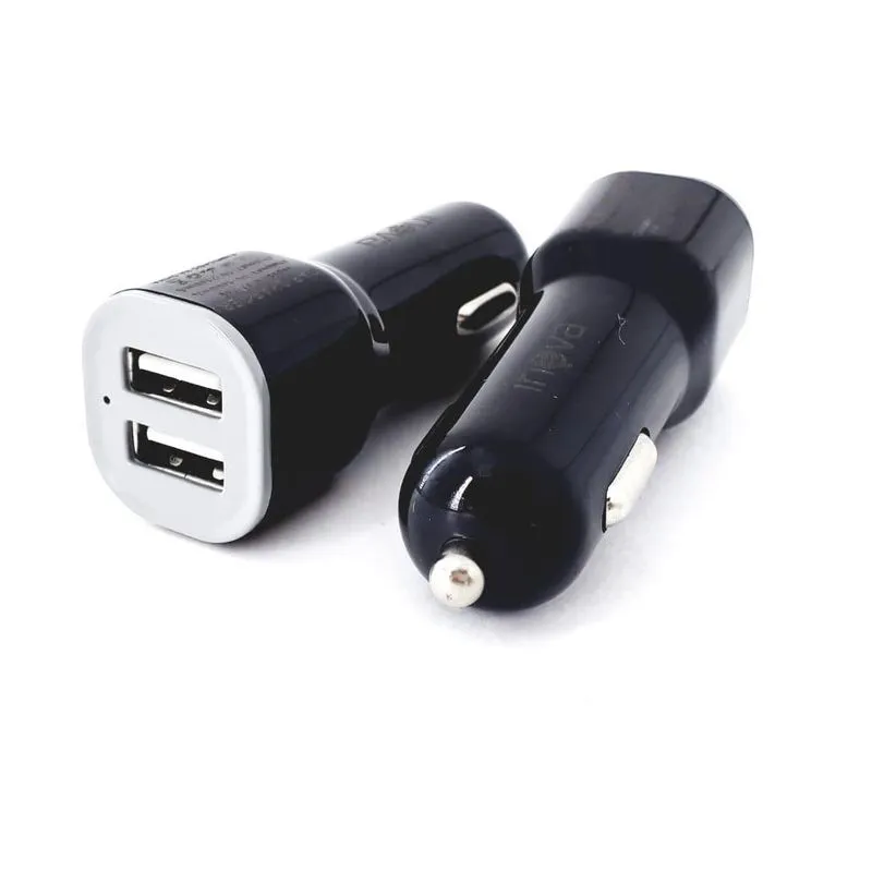 Kit 10 Peças Carregador Veicular Preto 2 Portas Usb Inova