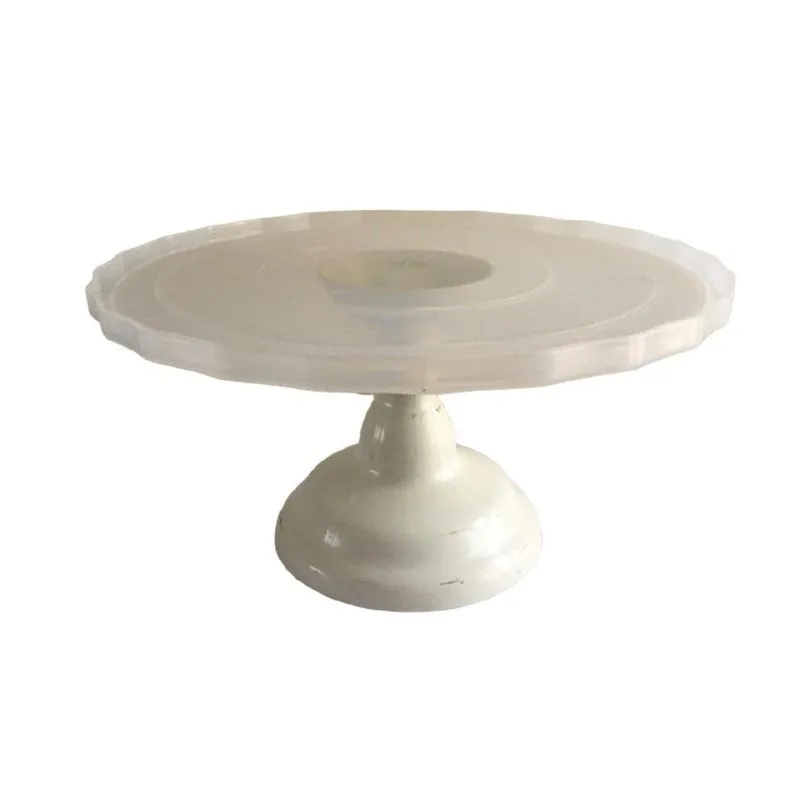 Boleira Polipropileno Branco Prato Transparente Glamour G