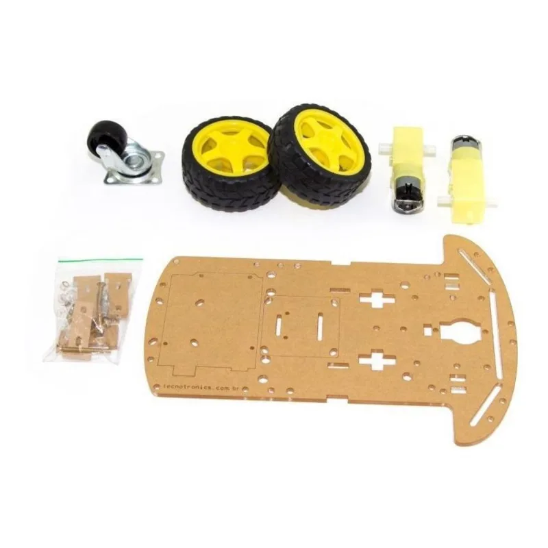Kit Chassi 2 Rodas Robótica Robô Projeto Arduino
