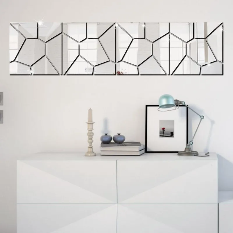 Espelho Decorativo Geométrico Em Acrílico Sala Quarto