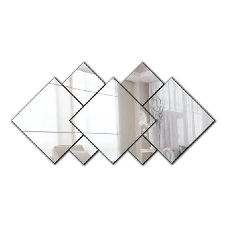 Espelho Decorativo Em Acrílico 7 Peças Quarto Sala 100X55 Cm