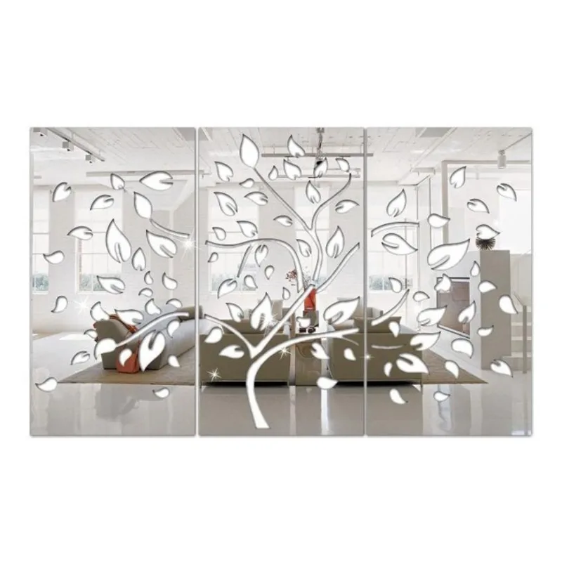 Espelho Decorativo Árvore Primavera Em Acrílico Sala Quarto