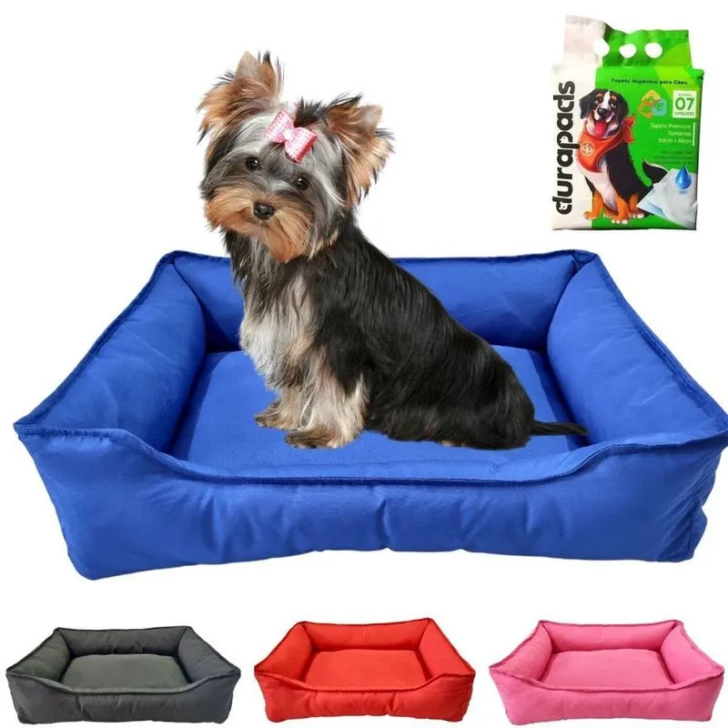 Kit Cama Pet Tactel M E Tapete Higiênico 60X60 7 Unidades