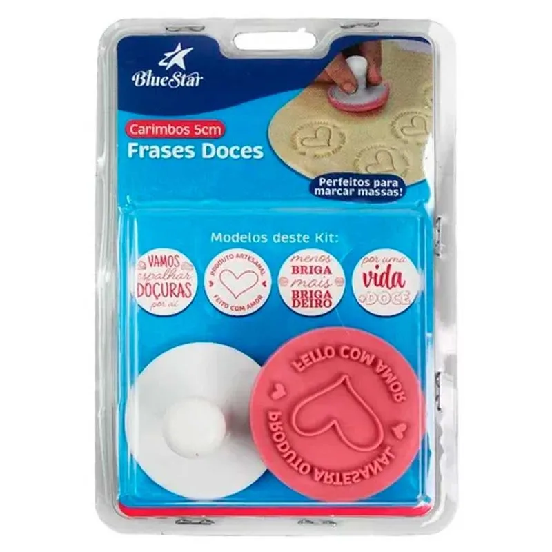 Kit Carimbo para Doces Frases c/5 - Blue Star