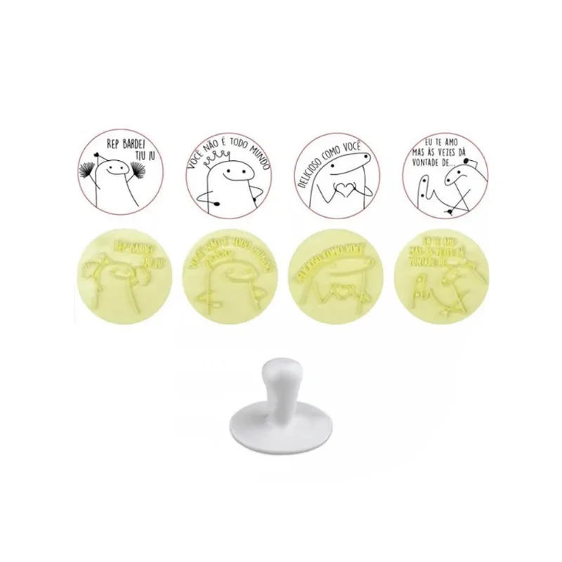 KIT CARIMBOS FLORK AMARELO 5CM C/5 ÚNICA