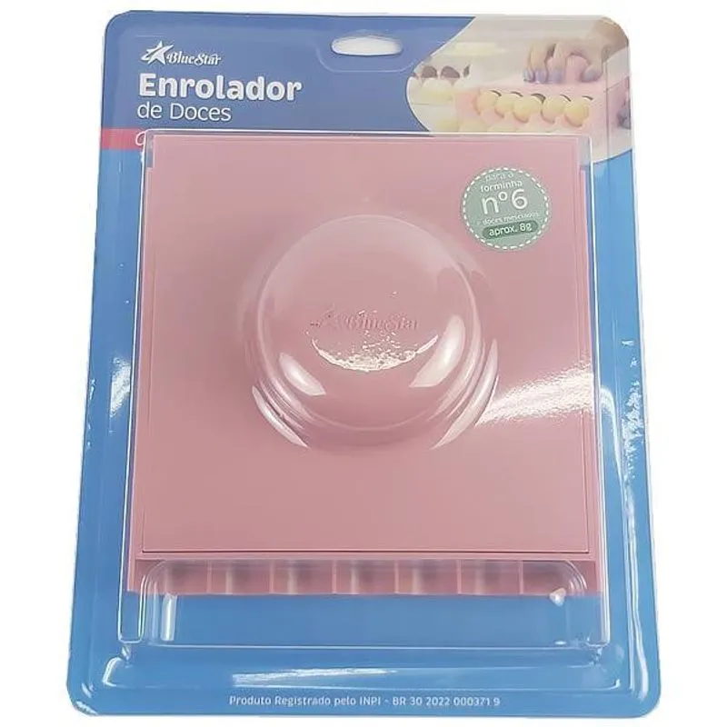 1pç Enrolador Doces Rosa 8g, Boleador Docinhos, Placa