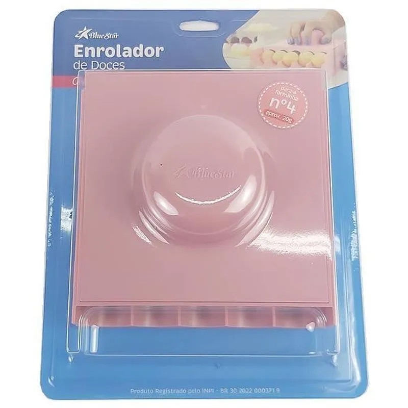 1pç Enrolador Doces Rosa 20g, Boleador Docinhos, Placa