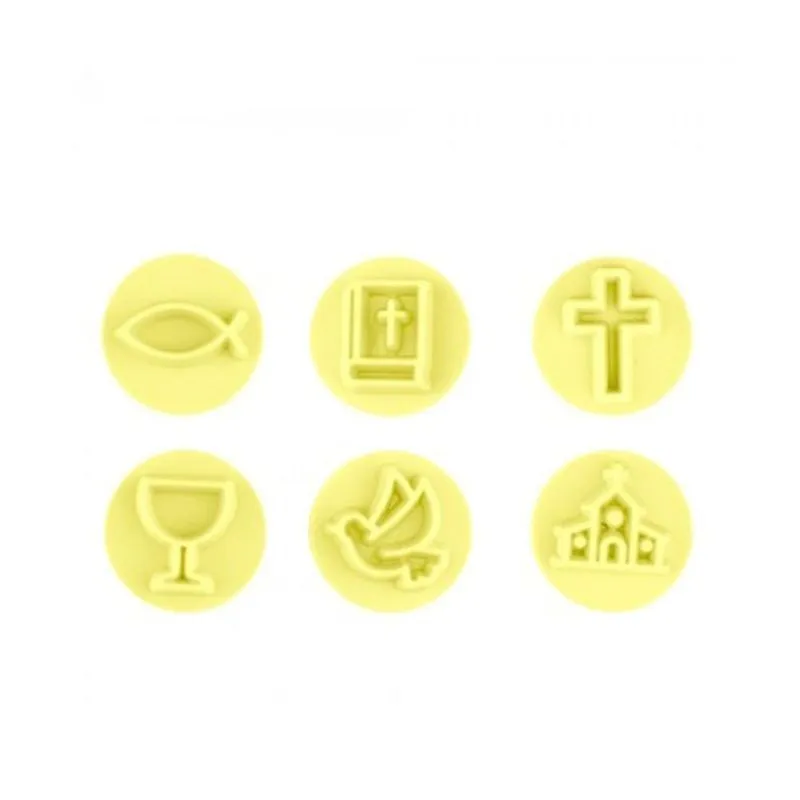 Kit Carimbos Batizado Amarelo 2cm Bluestar