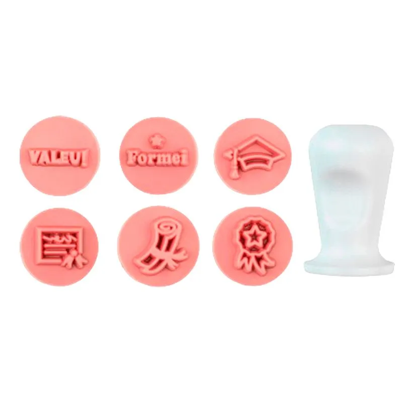 Kit Carimbos Formatura Rosa Bêbe 2cm 7 413182 Peças BLUESTAR