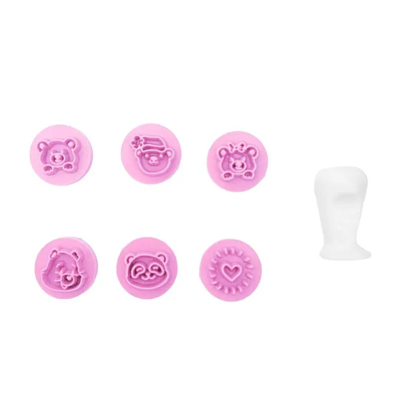 Kit Carimbos Ursinhos Rosa Bebê 2cm 7 Peças 413342 BLUESTAR