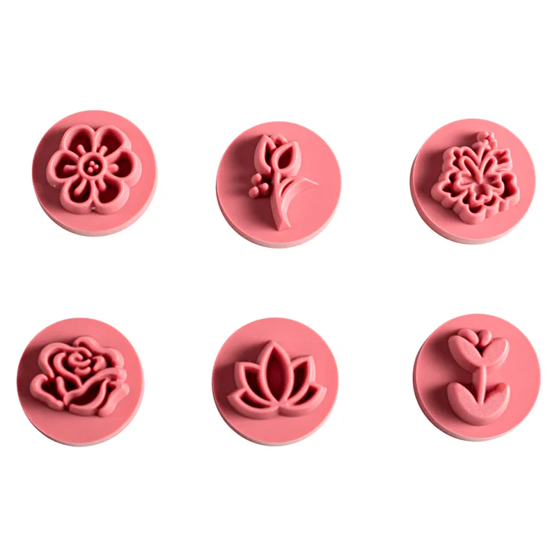 Kit Carimbos Flores Rosa Bebê 2cm 7 Unidades 413595 BLUESTAR