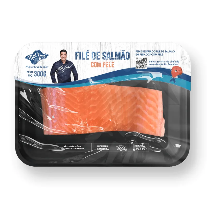 Filé de Salmão MAR & RIO com Pele Resfriado 300g