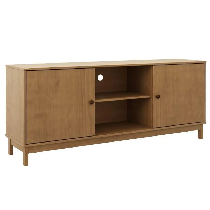 Rack para Tv 1961 para 65 Polegadas 160cm Madeira Maciça Taeda Marrom Milani Movelaria