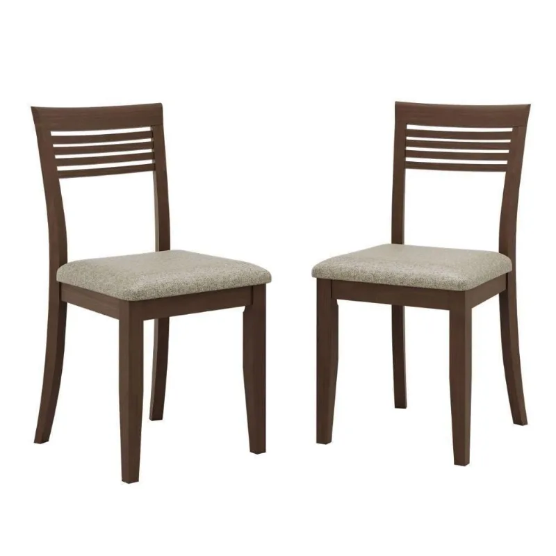 Kit 2 Cadeiras Rubi 8981 Madeira Maciça Taeda Estofada Café Milani Movelaria