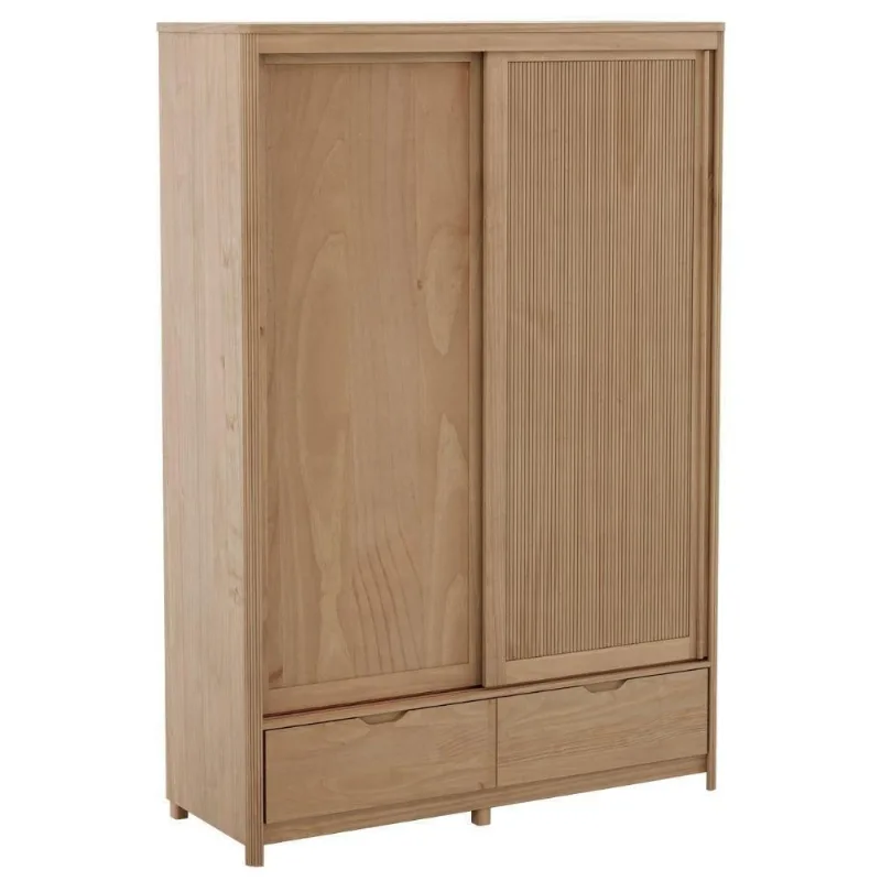 Guarda Roupa Solteiro 3303U 2 Portas de Correr Madeira Macica Taeda Tauari Milani Movelaria