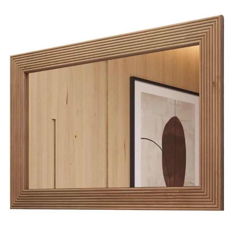 Espelho Com Moldura Madeira Macica Taeda 120x80 Cm 3315u Tauari Festra