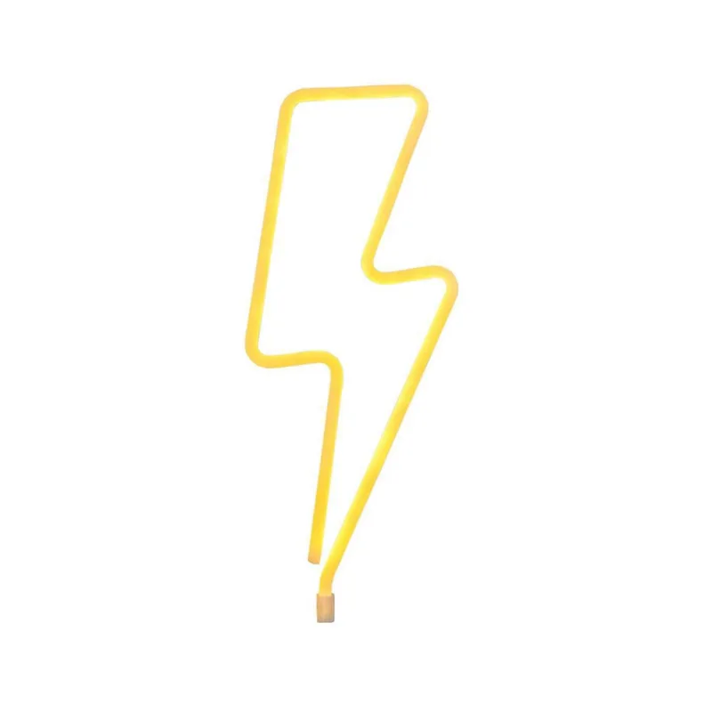 Luminária/Abajur Led Vazada De Raio Amarelo Neon - Silhueta