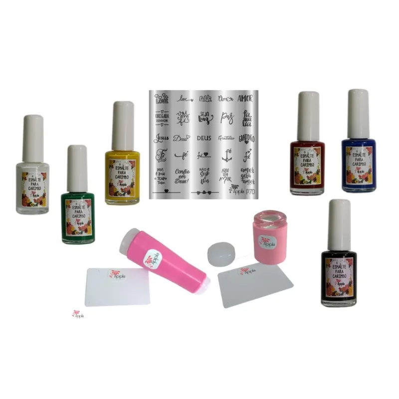 Kit esmalte e carimbos Apipila