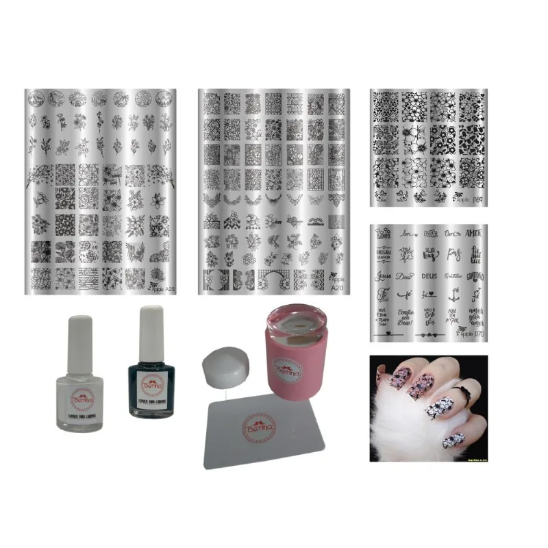 KIT Placa Carimbo Unhas 04A
